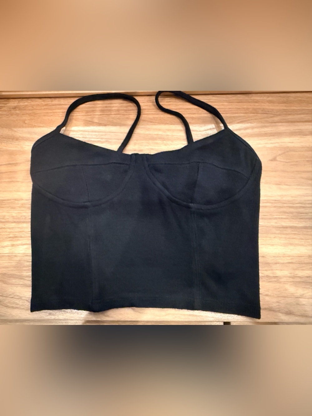 Joah Brown Seamed Corset Cami Black FlexRib - Picture 3 of 7